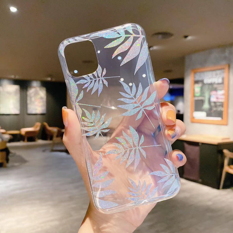 Shiny Glittering Leaves iPhone Case-Fonally-Fonally-iPhone-Case-Cute-Royal-Protective