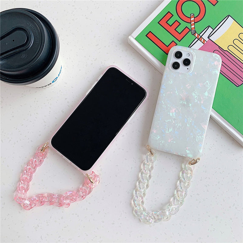 Shiny Marble iPhone Case with Chain-Fonally-Fonally-iPhone-Case-Cute-Royal-Protective