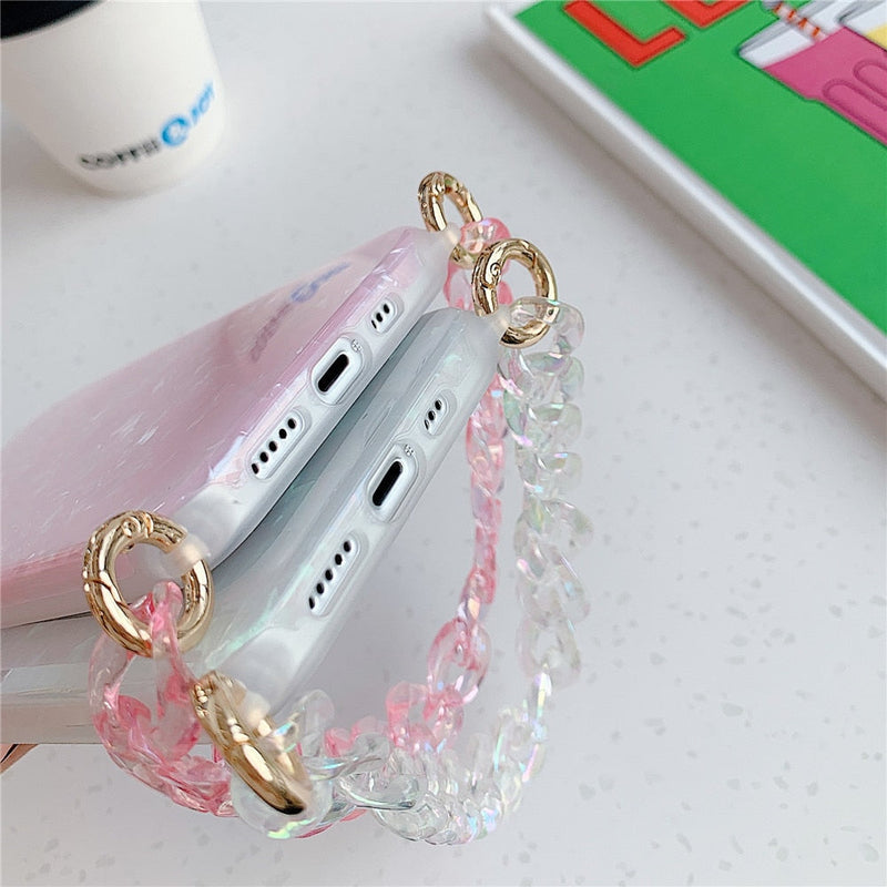 Shiny Marble iPhone Case with Chain-Fonally-Fonally-iPhone-Case-Cute-Royal-Protective