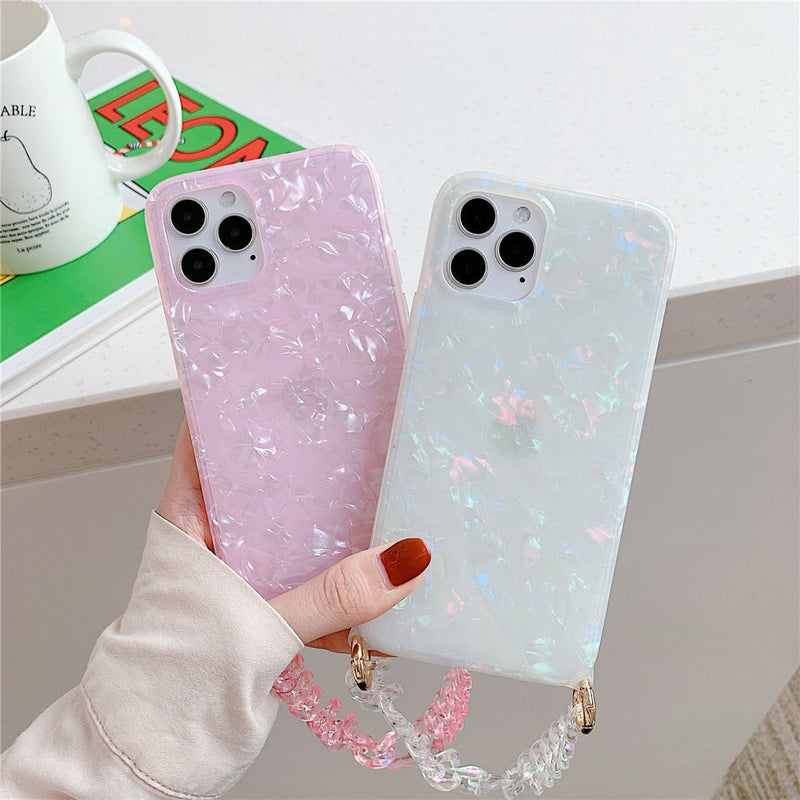 Shiny Marble iPhone Case with Chain-Fonally-Fonally-iPhone-Case-Cute-Royal-Protective