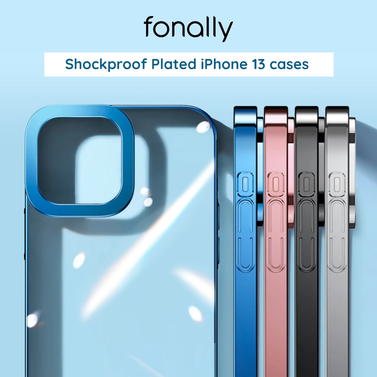 Shockproof Plated Case for iPhone 13, Mini, Pro and Max-Fonally-