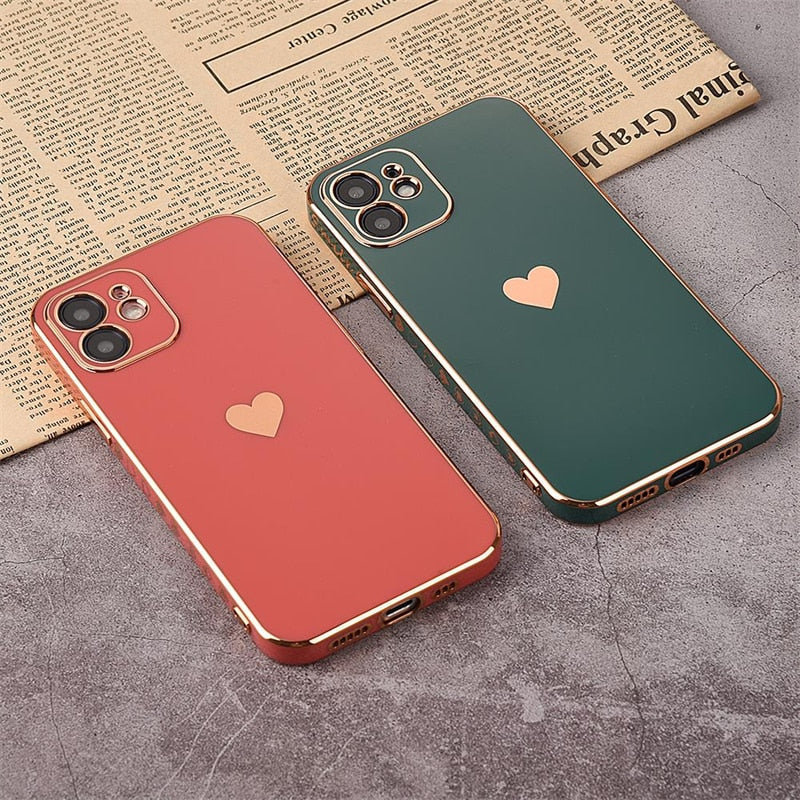 Smile Heart Plated iPhone Case-Fonally-