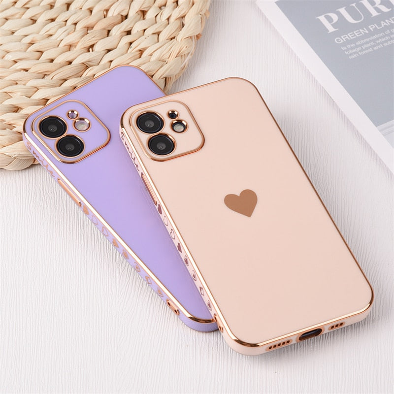 Smile Heart Plated iPhone Case-Fonally-Fonally-iPhone-Case-Cute-Royal-Protective
