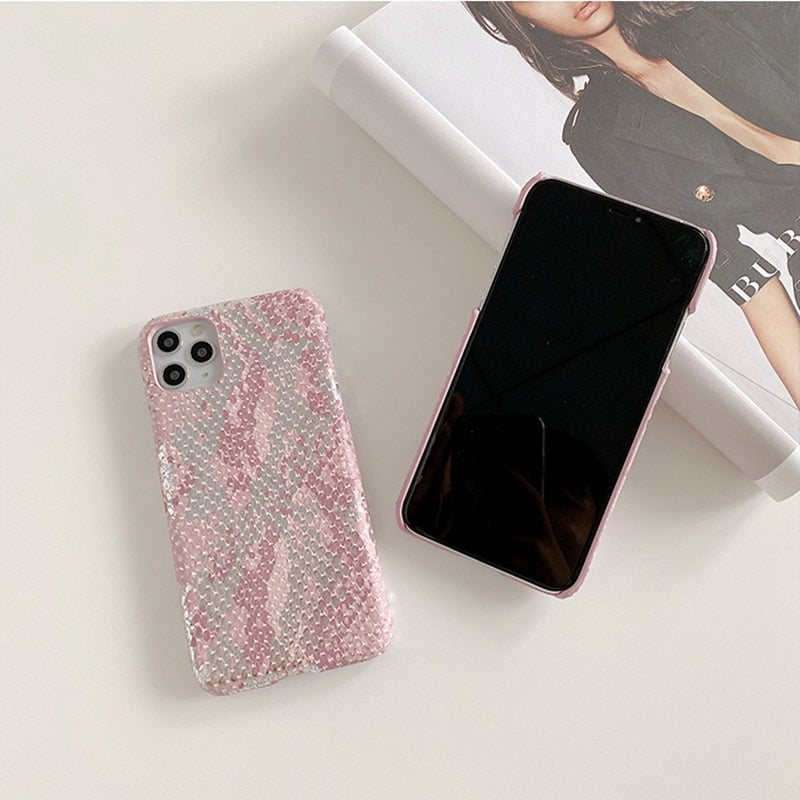 Snakeskin Pink iPhone Case-Fonally-Fonally-iPhone-Case-Cute-Royal-Protective