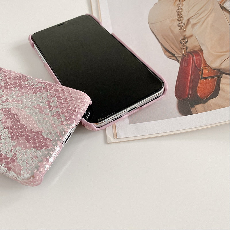 Snakeskin Pink iPhone Case-Fonally-Fonally-iPhone-Case-Cute-Royal-Protective