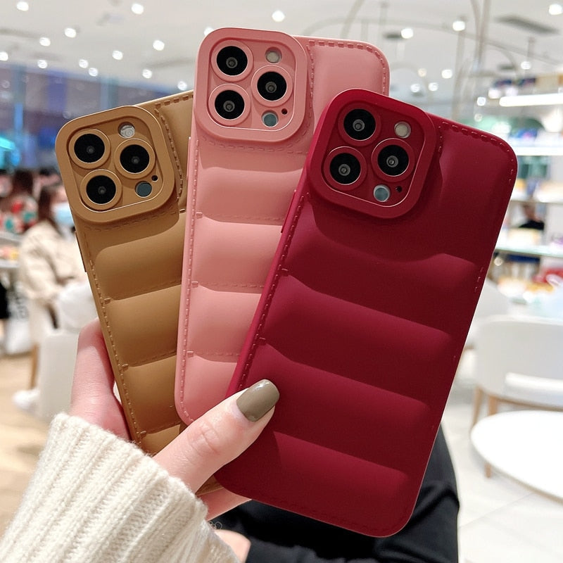 Soft Down Jacket iPhone Case-Fonally-Fonally-iPhone-Case-Cute-Royal-Protective