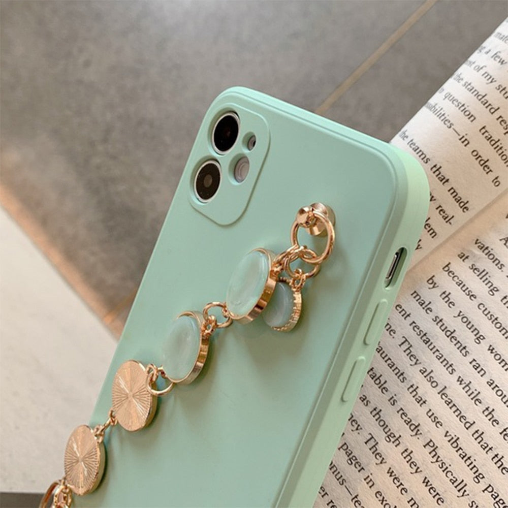 Solid iPhone Case with Jade Chain-Fonally-