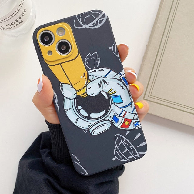 Spacetronaut Camera Play iPhone Case-Fonally-For iPhone 13 Pro Max-E (No Lanyard)-Fonally-iPhone-Case-Cute-Royal-Protective