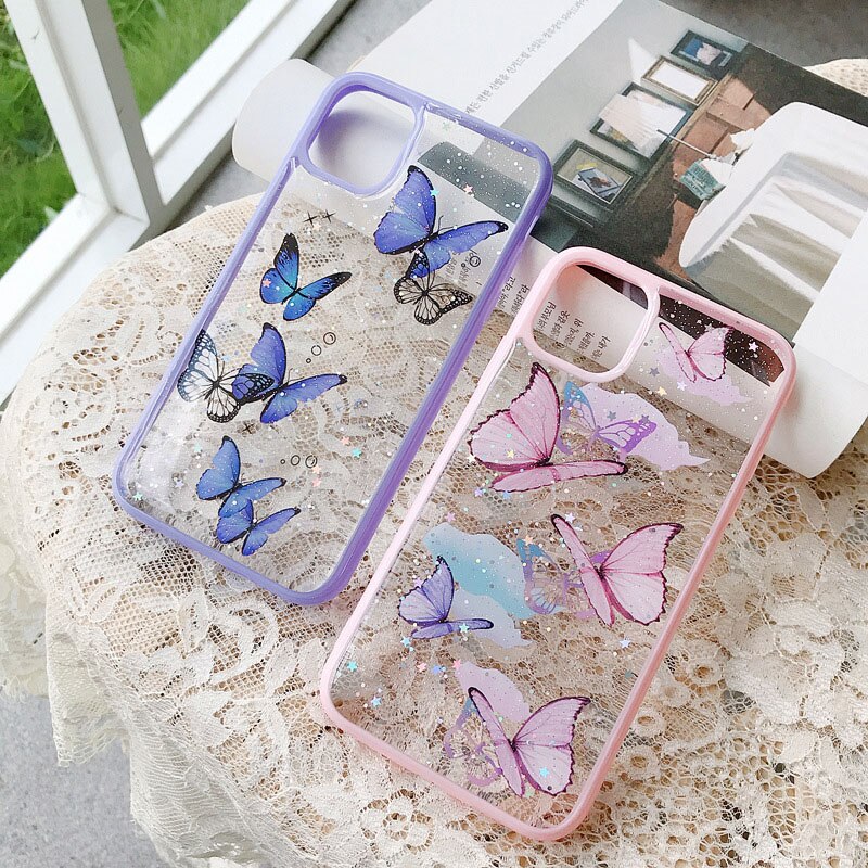 Star & Glitter Butterfly iPhone Case-Fonally-Fonally-iPhone-Case-Cute-Royal-Protective