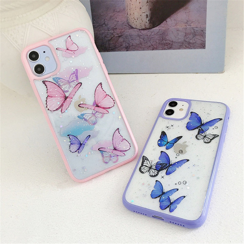 Star & Glitter Butterfly iPhone Case-Fonally-Fonally-iPhone-Case-Cute-Royal-Protective