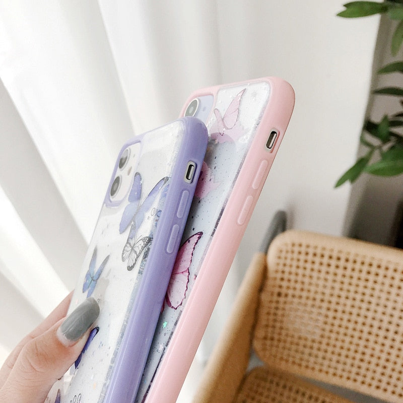 Star & Glitter Butterfly iPhone Case-Fonally-Fonally-iPhone-Case-Cute-Royal-Protective