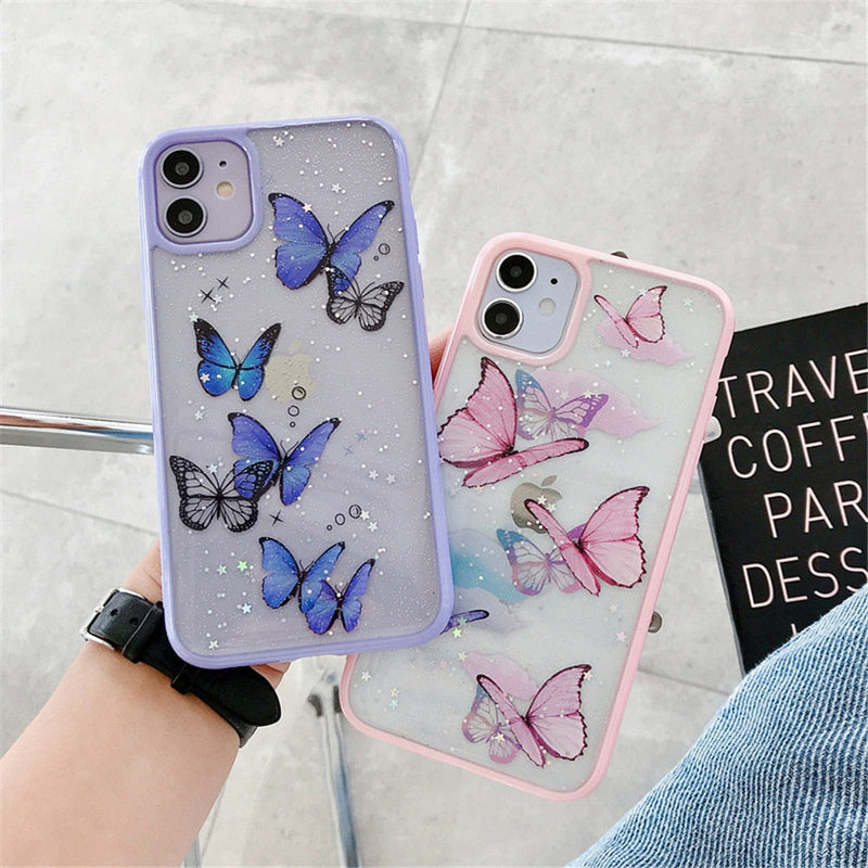 Star & Glitter Butterfly iPhone Case-Fonally-Fonally-iPhone-Case-Cute-Royal-Protective