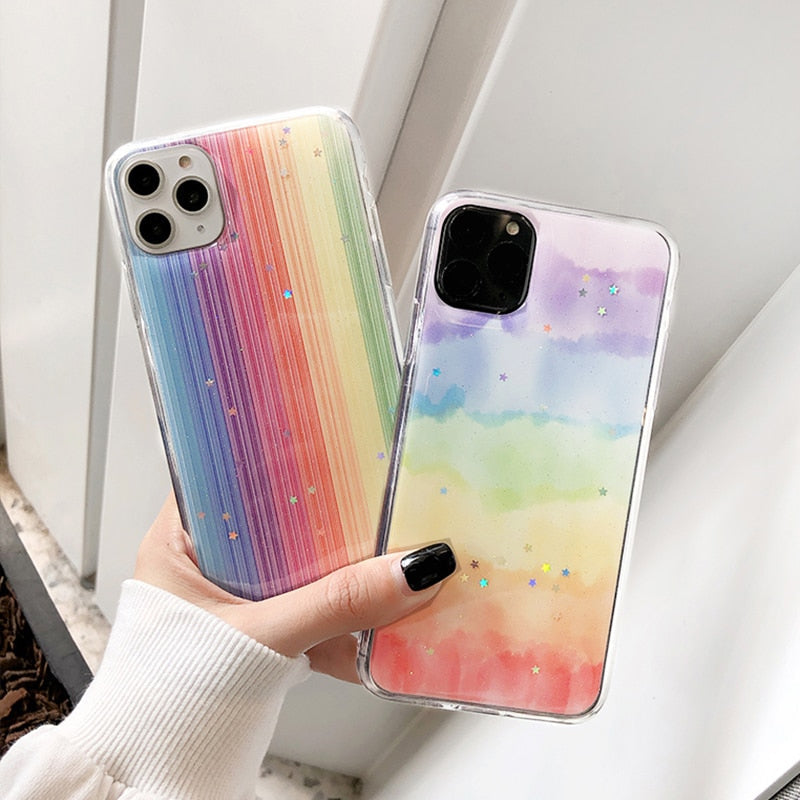 Star Glitter Rainbow iPhone Case-Fonally-Fonally-iPhone-Case-Cute-Royal-Protective