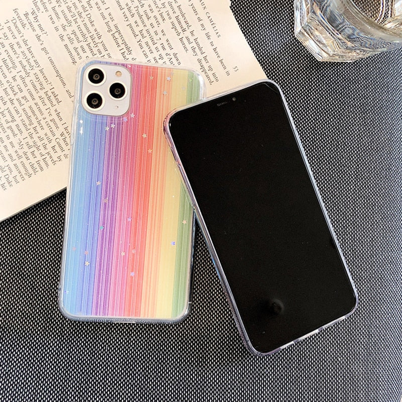 Star Glitter Rainbow iPhone Case-Fonally-Fonally-iPhone-Case-Cute-Royal-Protective