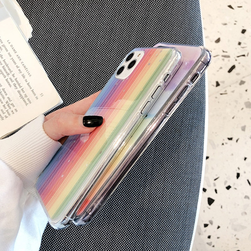 Star Glitter Rainbow iPhone Case-Fonally-Fonally-iPhone-Case-Cute-Royal-Protective