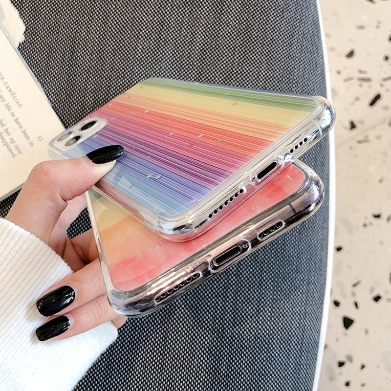 Star Glitter Rainbow iPhone Case-Fonally-Fonally-iPhone-Case-Cute-Royal-Protective