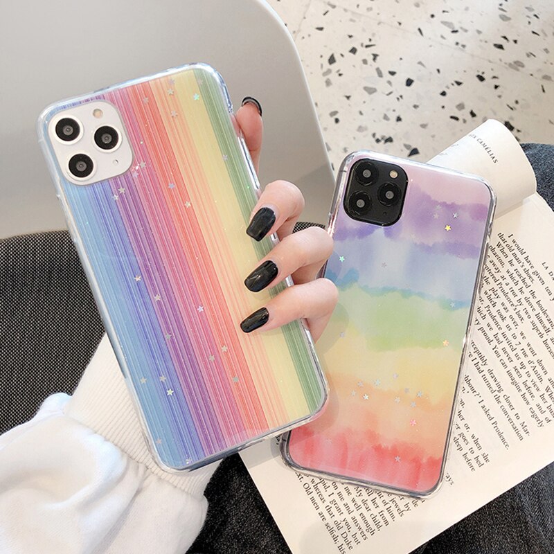 Star Glitter Rainbow iPhone Case-Fonally-Fonally-iPhone-Case-Cute-Royal-Protective