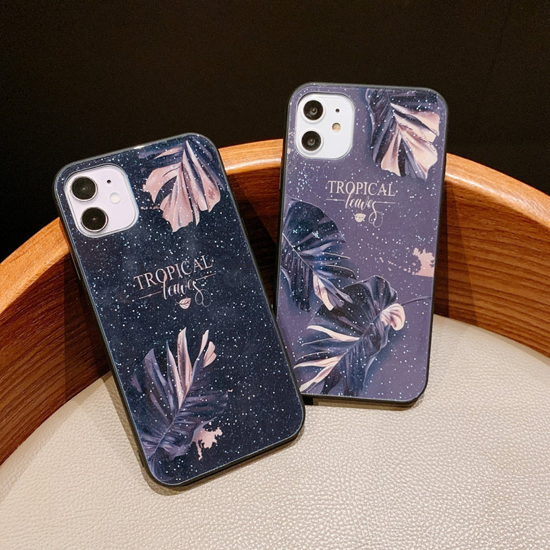 Tropical Leaves iPhone Case-Fonally-Fonally-iPhone-Case-Cute-Royal-Protective
