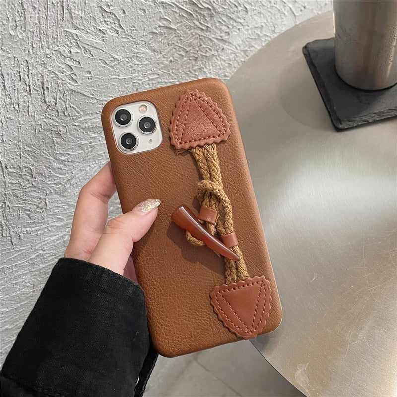 Unique Soft String Leatherlike iPhone Case-Fonally-Fonally-iPhone-Case-Cute-Royal-Protective