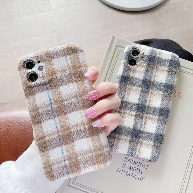 Warm Furry Lattice iPhone Case-Fonally-Fonally-iPhone-Case-Cute-Royal-Protective