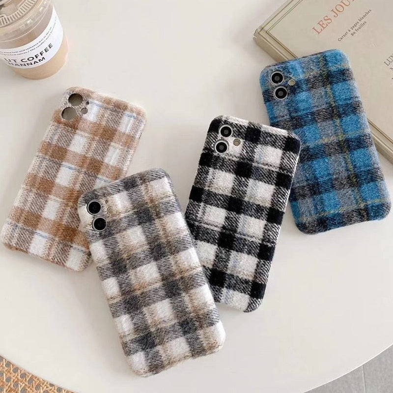 Warm Furry Lattice iPhone Case-Fonally-Fonally-iPhone-Case-Cute-Royal-Protective