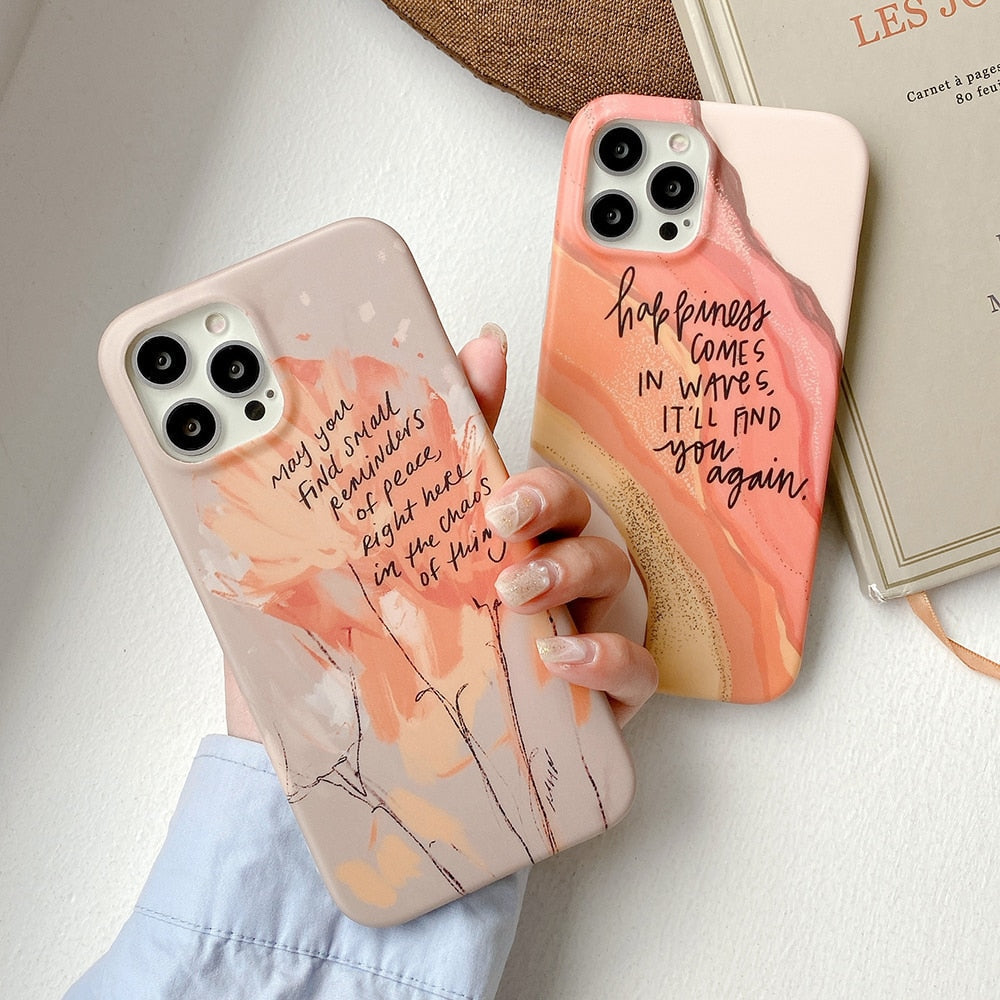 Watercolor Art with Quotes iPhone Case-Fonally-