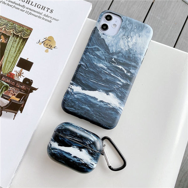 Waves and Mountain iPhone AirPods Bundle-Fonally-Fonally-iPhone-Case-Cute-Royal-Protective