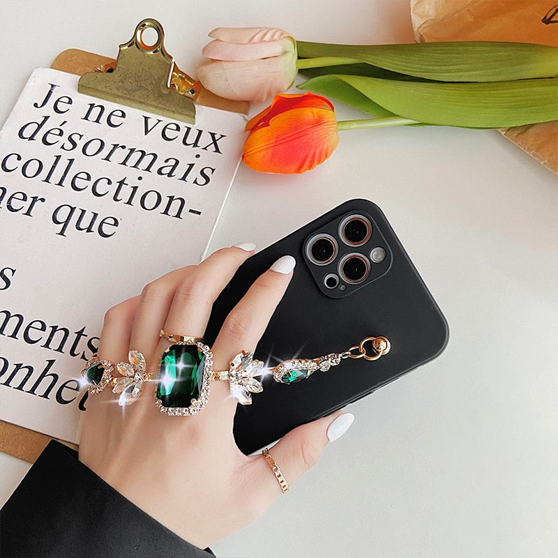 iPhone Case with Rhinestones Chain-Fonally-Fonally-iPhone-Case-Cute-Royal-Protective