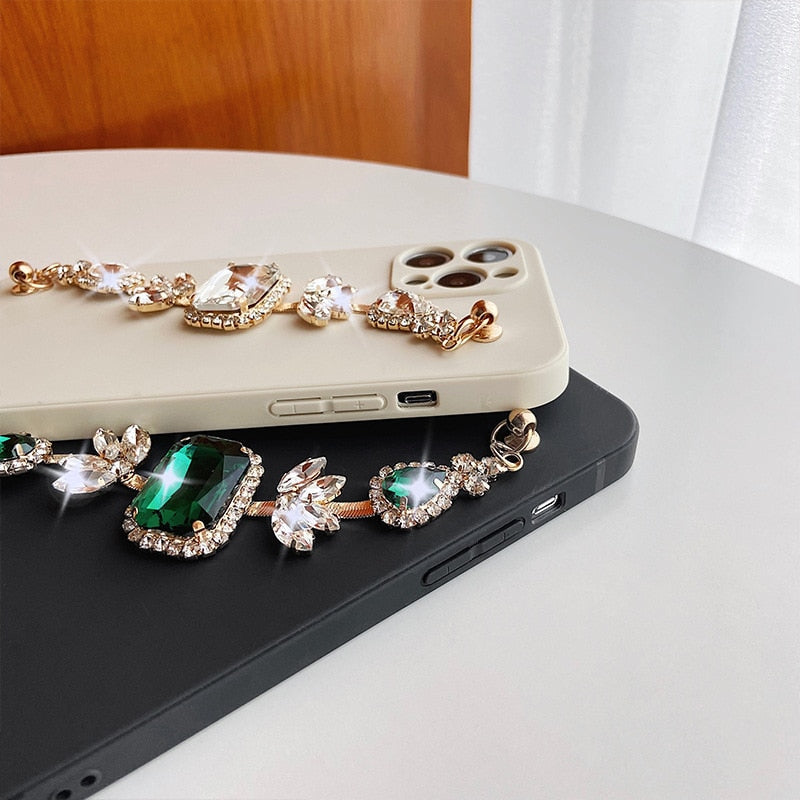 iPhone Case with Rhinestones Chain-Fonally-Fonally-iPhone-Case-Cute-Royal-Protective