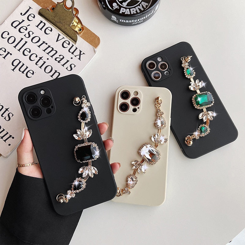 iPhone Case with Rhinestones Chain-Fonally-Fonally-iPhone-Case-Cute-Royal-Protective